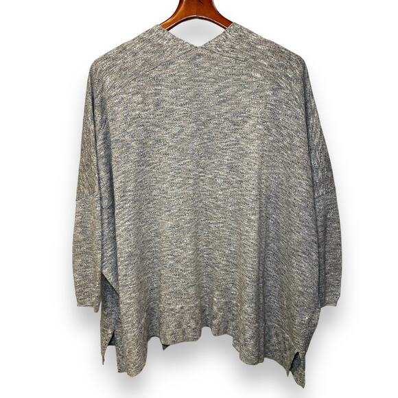 Loft Shimmer Open Poncho Sweater Cardigan Size Medium Oversized Dolman Sleeves - Picture 4 of 8